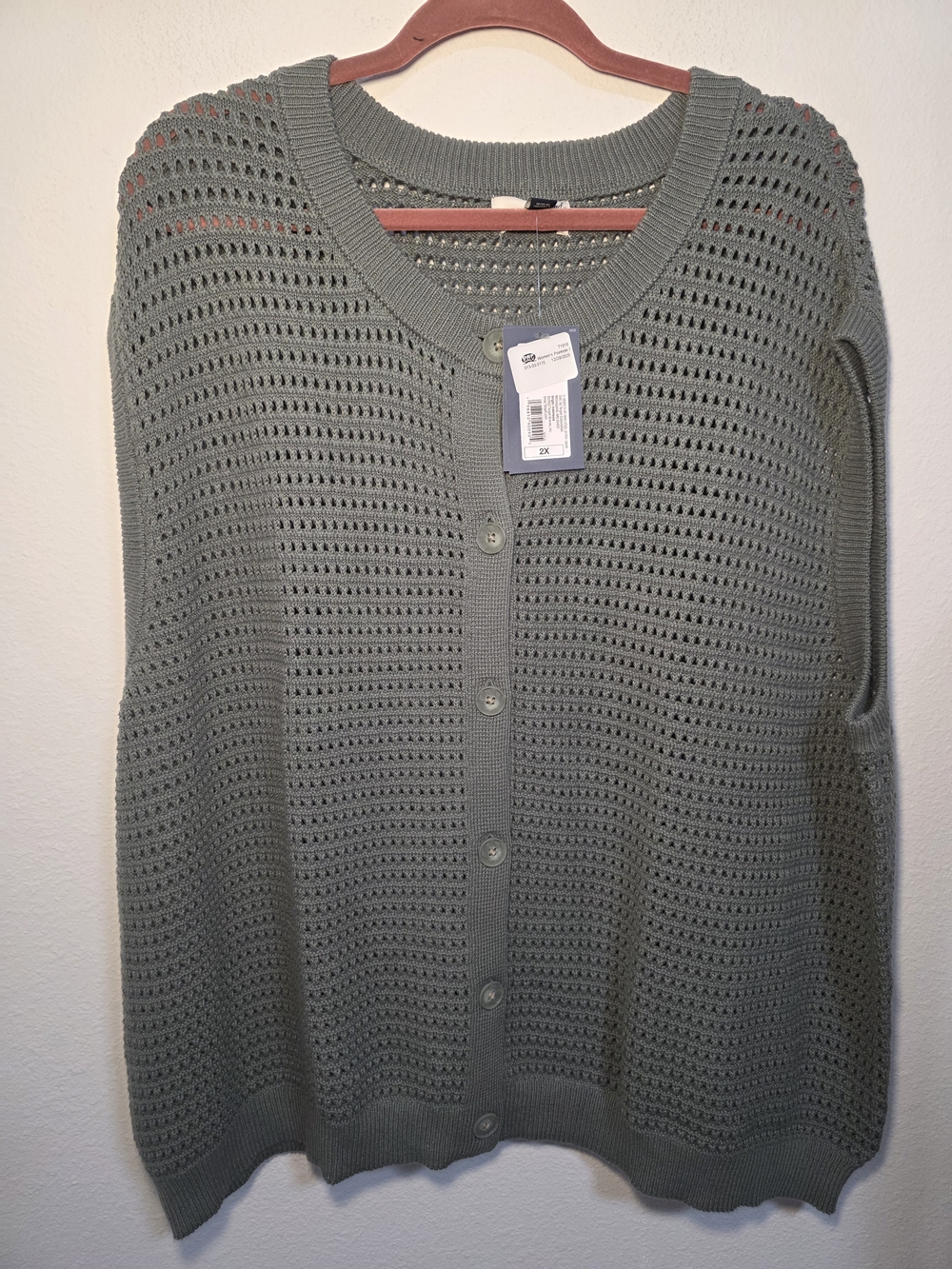 Universal Thread Open-Knit Sage Green Button Cardigan
